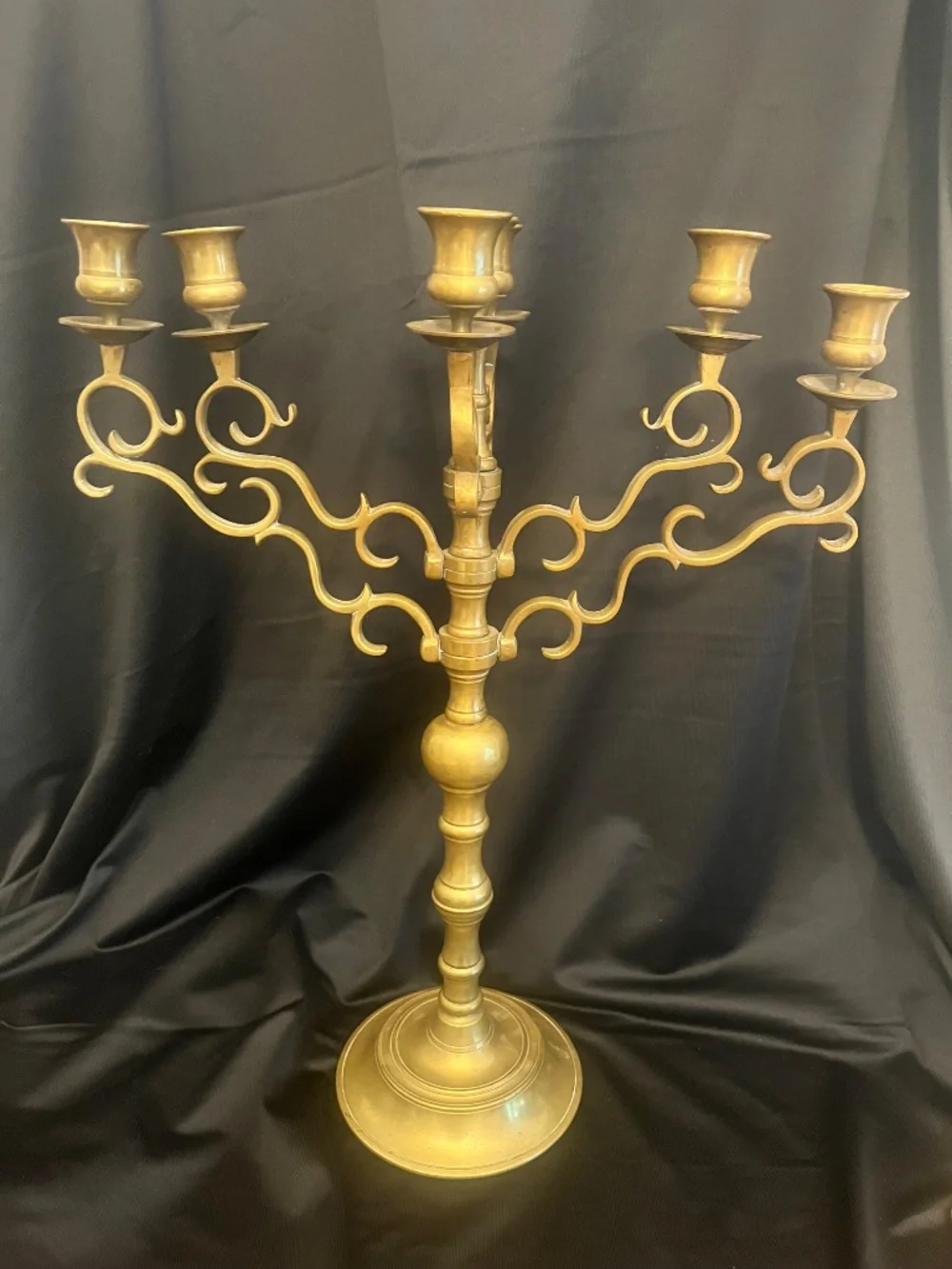 Grand 19th Century Brass Chanukah Menorah
